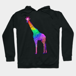 Psychedelic Rainbow Groovy Giraffe Hoodie